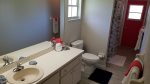 Shared family bathroom tub and shower